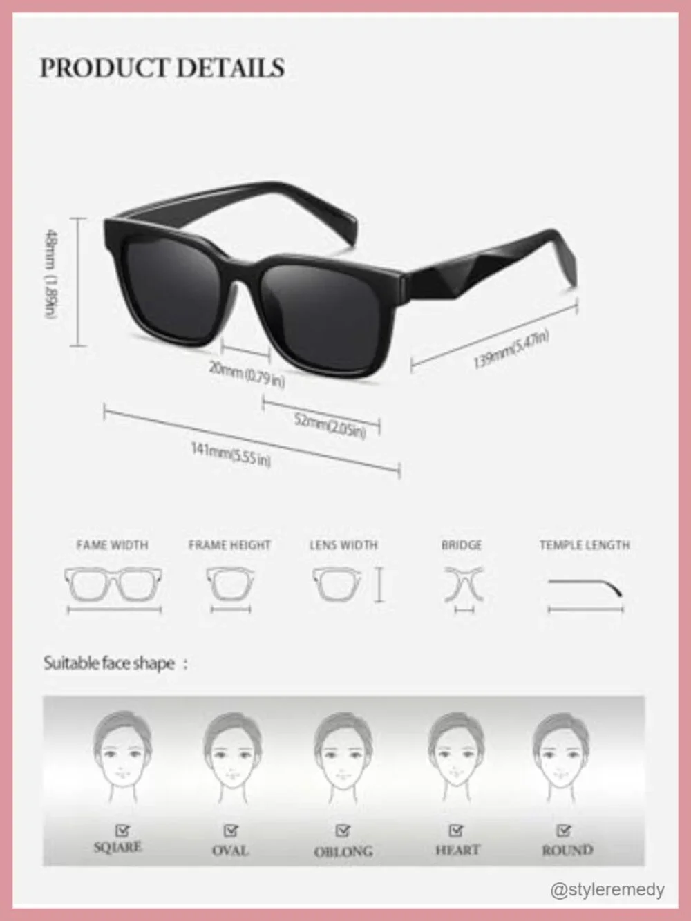 Retro Chunky Rectangle Frame UV400 Square Sunglasses for Women Men